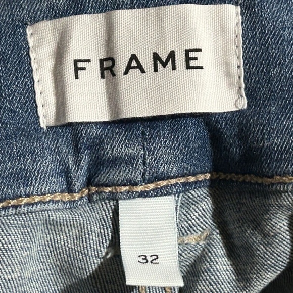 Frame The Double Detail High Rise Flare Denim Jeans Color Merced Size 32 - NWT - Picture 15 of 16